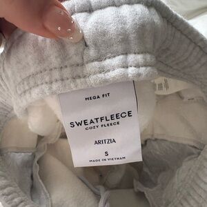 Aritzia Cozy Sweatfleece pants in Light Gray